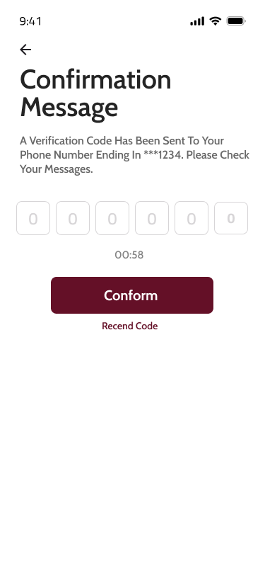 Confirmation Message